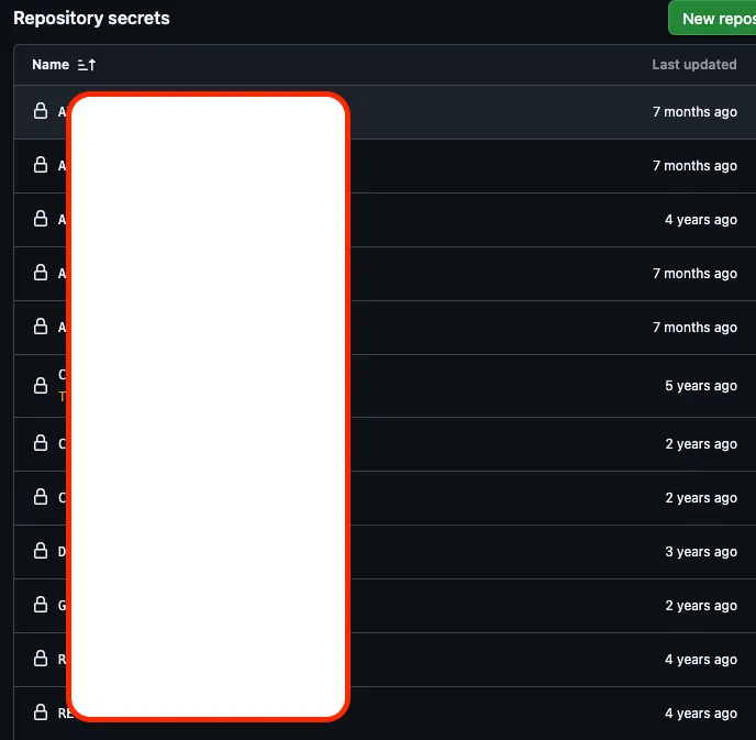 GitHub Secret에 저장된 환경변수